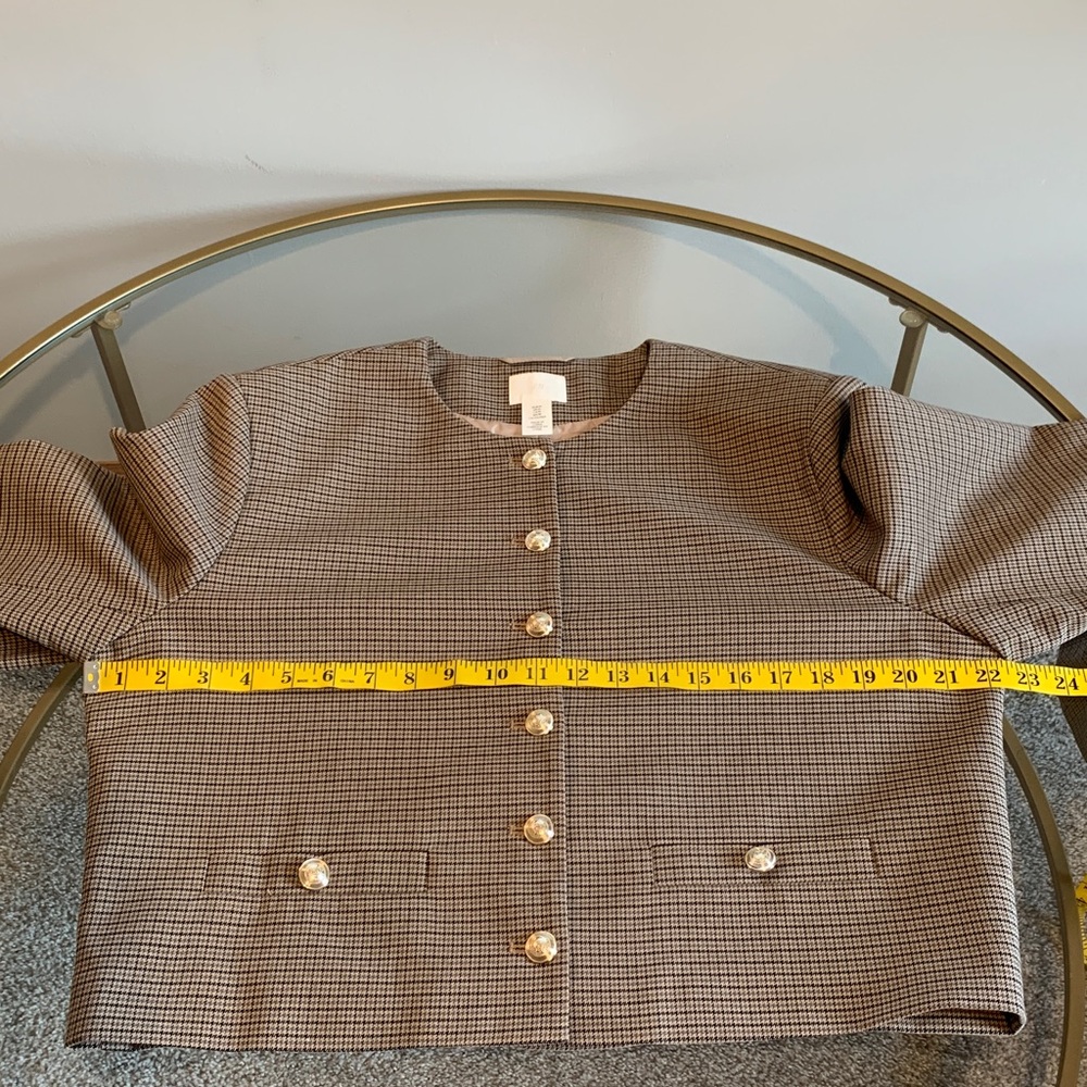 H&M Houndstooth Jacket with gold buttons Size M - Picture 11 of 16
